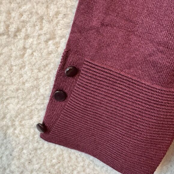 Evolution By Cyrus Cardigan S Button Sleeve Open Burgundy Merlot Wine NWT NEW - Picture 10 of 13